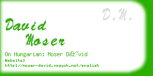 david moser business card